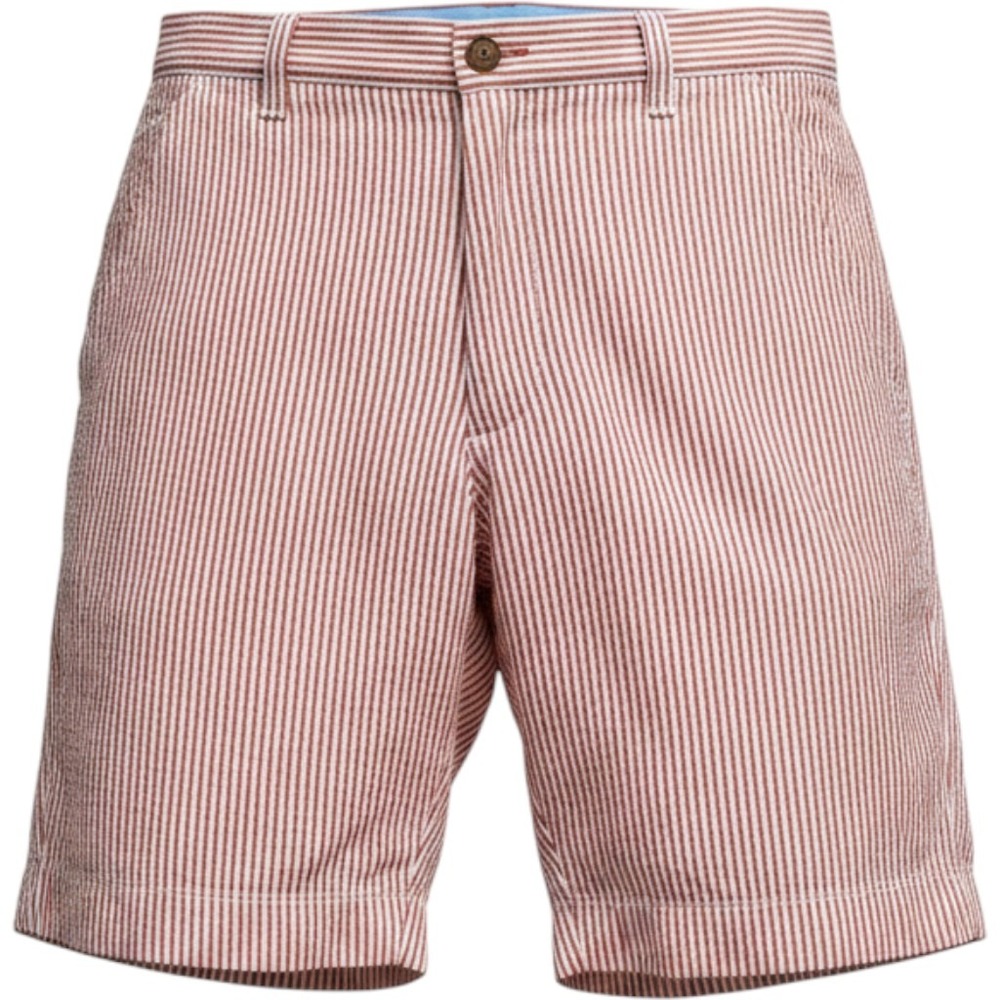 True Flies Men's Size 34 Red White‎ Striped Seersucker Shorts Life Off the Chart